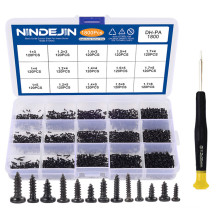 NINDEJIN M1 M1.2 M1.4 M1.5 M1.7 Lenovo Laptop Mobile Phone Screw Set Black Round Head Self Tapping Screw